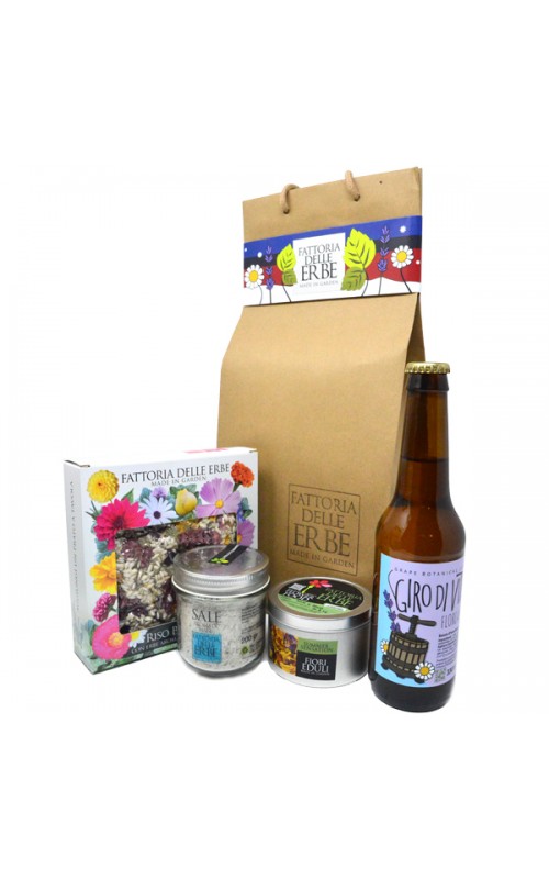 CONFEZIONE REGALO DEGUSTAZIONE -  Fiori eduli, Sale, Succo, Riso